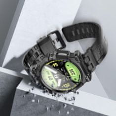 SUPCASE Kryt S Remienkom + 2 Ochranné Tvrzené Sklá Iblsn Armorbox 2-Set Samsung Galaxy Watch 4 / 5 / 6 (44 Mm) Black