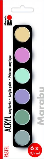 Marabu Sada akrylových pastelových farieb 6 x 3,5 ml