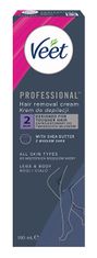 Veet Depilačný krém pre všetky typy pokožky Proffesional ( Hair Removal Cream) (Objem 100 ml)