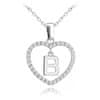 Strieborný náhrdelník písmeno v srdci so zirkónmi JMAS900BSN45