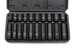 GEKO Nástrčné hlavice rázové 10-19mm, 1/2", 38/78mm, sada 20ks, CrMo, 6-hran v kufri G10517