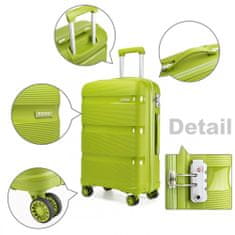KONO Zelený prémiový plastový kufor s TSA zámkom "Majesty" - veľ. M, L, XL