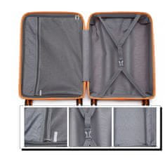 KONO Oranžový prémiový plastový kufor s TSA zámkom "Majesty" - veľ. M, L, XL