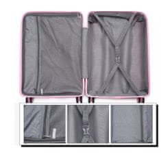 KONO Ružový prémiový plastový kufor s TSA zámkom "Majesty" - veľ. M, L, XL