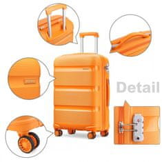 KONO Oranžový prémiový plastový kufor s TSA zámkom "Majesty" - veľ. M, L, XL