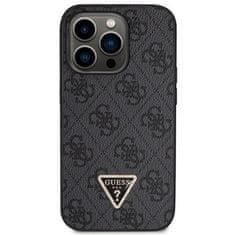 Guess Kryt na mobil 4G Strass Triangle Metal Logo + Crossbody Popruh na Apple iPhone 15 Pro Max - černý