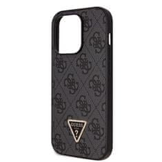 Guess Kryt na mobil 4G Strass Triangle Metal Logo + Crossbody Popruh na Apple iPhone 15 Pro Max - černý