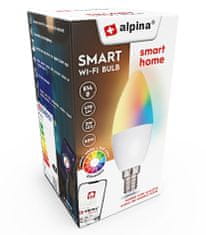 Alpina Chytrá žiarovka LED RGB WIFI biela + farebná E14