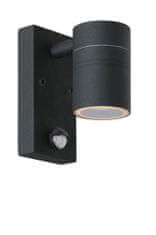 LUCIDE ARNE-LED - Vonkajšie nástenné bodové svietidlo - Ø 6,3 cm - LED - GU10 - 1x5W 2700K - IP44 - Čierna