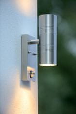 LUCIDE ARNE-LED - Vonkajšie nástenné bodové svietidlo - Ø 6,3 cm - LED - GU10 - 2x5W 2700K - IP44 - Satin Chrome