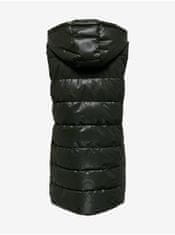 ONLY Tmavozelená dámska prešívaná koženková vesta vesta ONLY New Anja XS
