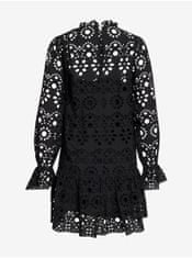 VILA Čierne dámske šaty s madeirou VILA Vibradie M