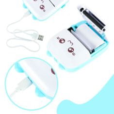 KIK KX4217_1 Mini termotlačiareň štítkov s USB káblom modrá mačka