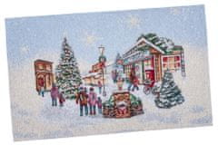 Dům Vánoc Gobelínové vánoční prostírání s motivem Zasnežená dedinka 33x53 cm
