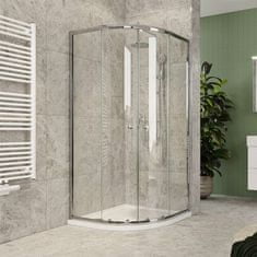 Mereo Kora Lite sprchovací kút, R550, 80x80x185 cm, chróm ALU, sklo číre 4 mm CK35133Z - Mereo