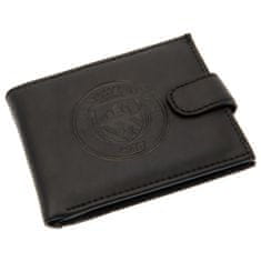 FAN SHOP SLOVAKIA Kožená peňaženka Manchester City FC, čierna, ochrana RFID, 11x9 cm