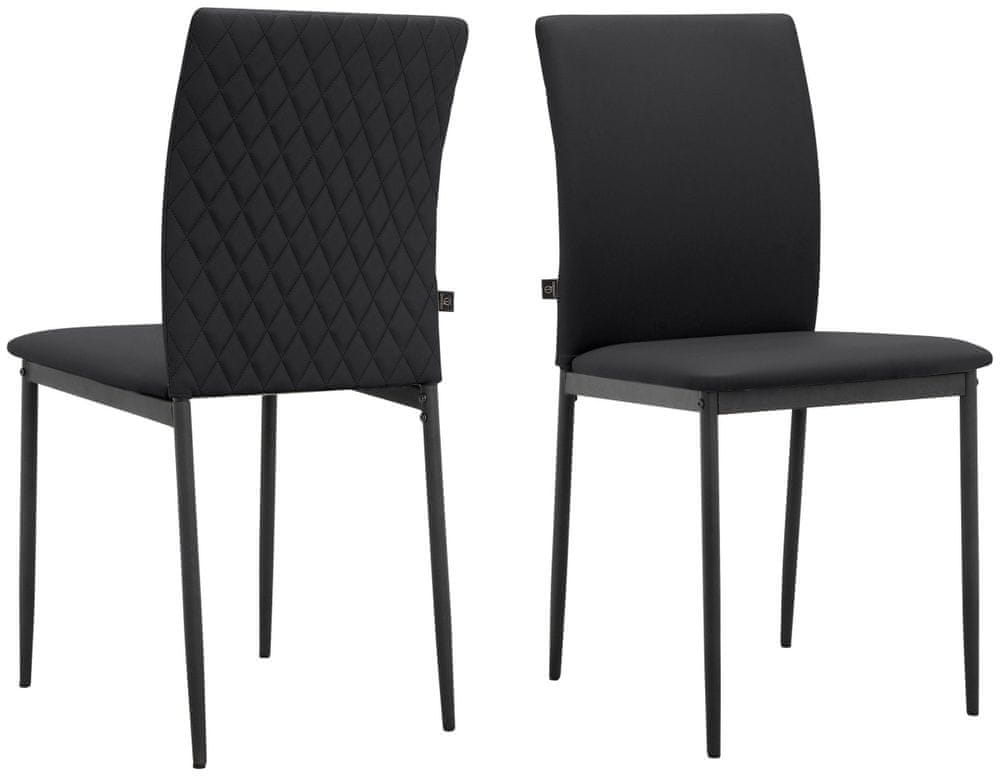 Danish Style Jedálenská stolička Pavia (SET 2 ks), syntetická koža, čierna