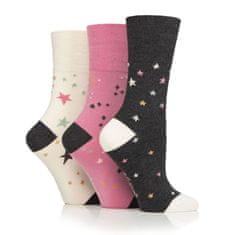 Gentle Grip Dámske módne 3 páry Gentle Grip Bambus ponožky STARRY NIGHT široký lem