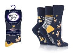 Gentle Grip Dámske 3 páry módne ponožky Gentle Grip WOODLAND jemný nesťahujúci lem