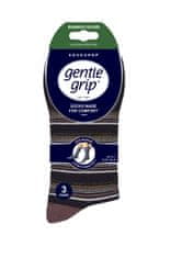 Gentle Grip Pánske 3 páry módne Gentle Grip Bambus ponožiek MIRAGE STRIPE bez gumičiek