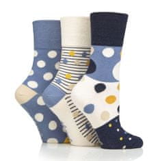 Gentle Grip Dámske módne 3 páry ponožky Gentle Grip SUMMER SPOTS voľný zdravotný lem
