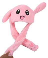 EXCELLENT Plyšová čiapka s pohyblivými ušami - Ružový králik
