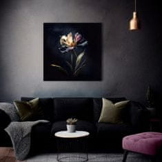 ARTMIE Dizajnová dekorácia na plátne Tajomný kvet v noci | 50x50 cm