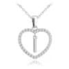 Strieborný náhrdelník písmeno v srdci "I" so zirkónmi JMAS900ISN45