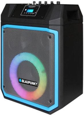 moderní párty reproduktor Blaupunkt mb062 krásný silný zvuk aux in Bluetooth usb světelná show slot pro sd kartu pěkný design karaoke funkce mikrofon
