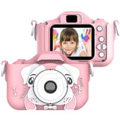 MG X5 Dog detský fotoaparát + 8GB karta, ružový