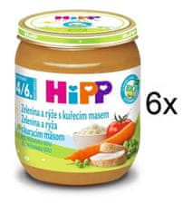 HiPP BIO Zelenina a ryža s kuracím mäsom - 6 x 125 g