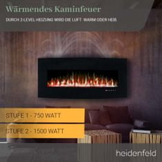 Heidenfeld Elektrický krb HF-WK400 s 3D efektom plameňa