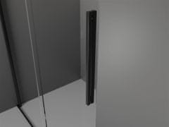 Mexen Velar, posuvné dvere do otvoru typ Walk-In 90 cm, 8mm číre sklo, čierna matná, 871-090-000-03-70