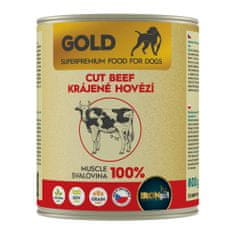 IRONpet Gold Dog Hovädzia krájaná svalovina, konzerva 800 g