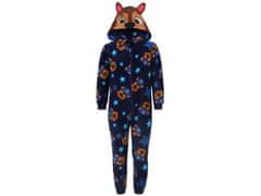 Nickelodeon Psi Patrol Chase tmavomodré fleecové jednodielne pyžamo, detská mikina s kapucňou, OEKO-TEX 3-4 lat 98-104 cm