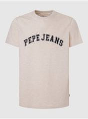 Pepe Jeans Béžové pánske tričko Pepe Jeans M