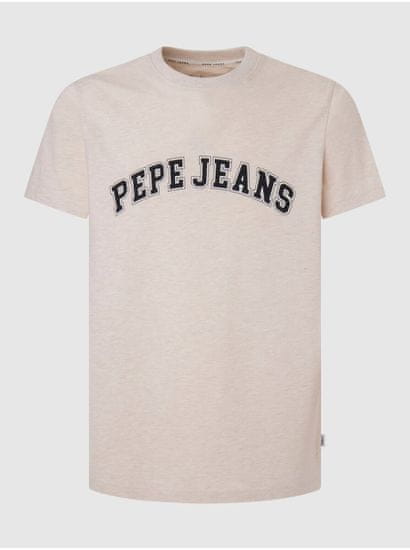 Pepe Jeans Béžové pánske tričko Pepe Jeans