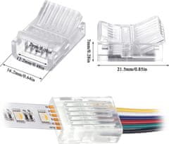 Immax konektor CLICK 12mm s kabelem 10cm, RGB+CCT, 6pin