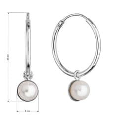 Evolution Group Elegantné strieborné kruhy s riečnymi perlami 21065.1