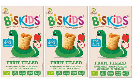 Belkorn 3 x BISkids BIO mäkké detské sušienky s jablčným pyré bez pridaného cukru 36M+ 150g