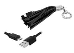LTC USB - micro USB nabíjací kábel ako kľúčenka, farba čierna