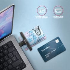 AXAGON CRE-SMPC, USB-C PocketReader čítačka kontaktných kariet Smart card (eObčanka, eID klient)