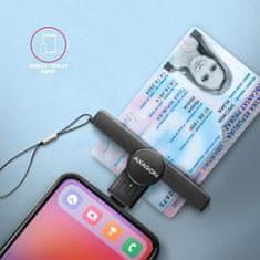AXAGON CRE-SMPC, USB-C PocketReader čítačka kontaktných kariet Smart card (eObčanka, eID klient)