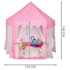 MG Children Tent detský stan 135 x 140 cm, ružový