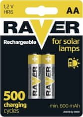 Raver Nabíjacie batérie do solárnych lámp RAVER AA (HR6) 600 mAh