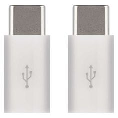 EMOS Adaptér micro USB-B 2.0 / USB-C 2.0, biely, 2 ks