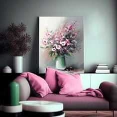 ARTMIE Dizajnová dekorácia na plátne Kvetinová fantázia vo váze | 50x60 cm