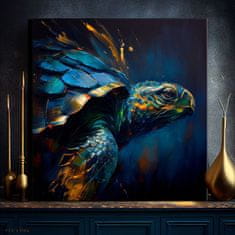 ARTMIE Dekoratívna maľba na plátne - PREMIUM ART - Green Turtle Odyssey | 60x60 cm