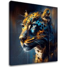 ARTMIE Dekoratívna maľba na plátne - PREMIUM ART - Jaguar's Grace in the Wild | 120x120 cm