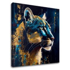 ARTMIE Dekoratívna maľba na plátne - PREMIUM ART - Silent Puma's Gaze | 120x120 cm